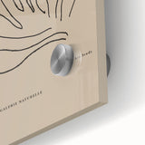 Close-up of an abstract minimalist wall art piece featuring soft pastel colors and geometric shapes, showcasing modern design elements perfect for contemporary decor.