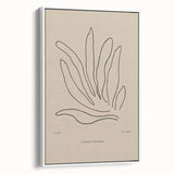 Framed abstract minimalist wall art in a sleek white frame, showcasing a modern design with soft colors and clean lines, ideal for contemporary decor.