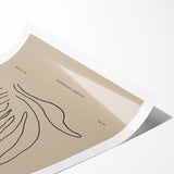 Minimalist abstract wall art print featuring soft pastel colors and geometric shapes, rolled and ready for framing, perfect for modern decor.