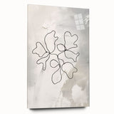 Abstract minimalist wall art design displayed in a sleek acrylic frame, showcasing subtle colors and geometric shapes, perfect for modern decor.