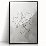 Framed abstract minimalist wall art design featuring soft earth tones and geometric shapes, ideal for modern decor in living spaces.