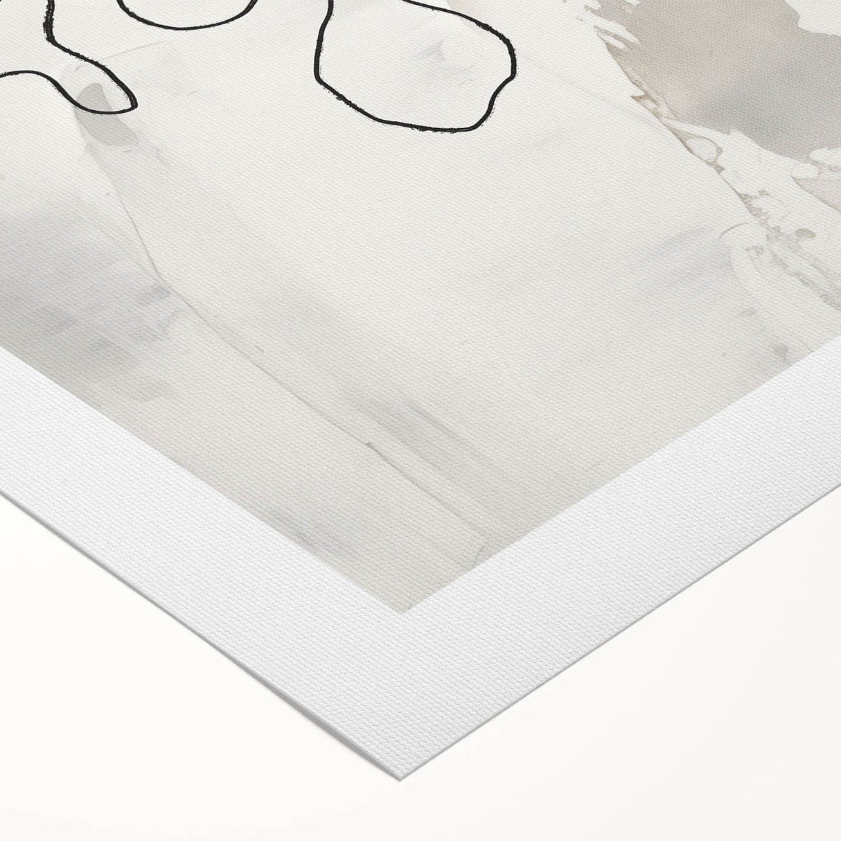 Abstract minimalist wall art on rolled canvas, showcasing soft pastel colors and geometric shapes, ideal for modern home decor.