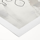 Abstract minimalist wall art on rolled canvas, showcasing soft pastel colors and geometric shapes, ideal for modern home decor.