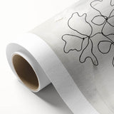 Abstract minimalist wall art design on rolled canvas, showcasing soft pastel colors and fluid shapes, ideal for modern home decor.