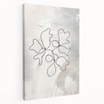 Abstract minimalist wall art design featuring a stretched canvas in soft earth tones, showcasing fluid shapes and balanced composition for modern decor.