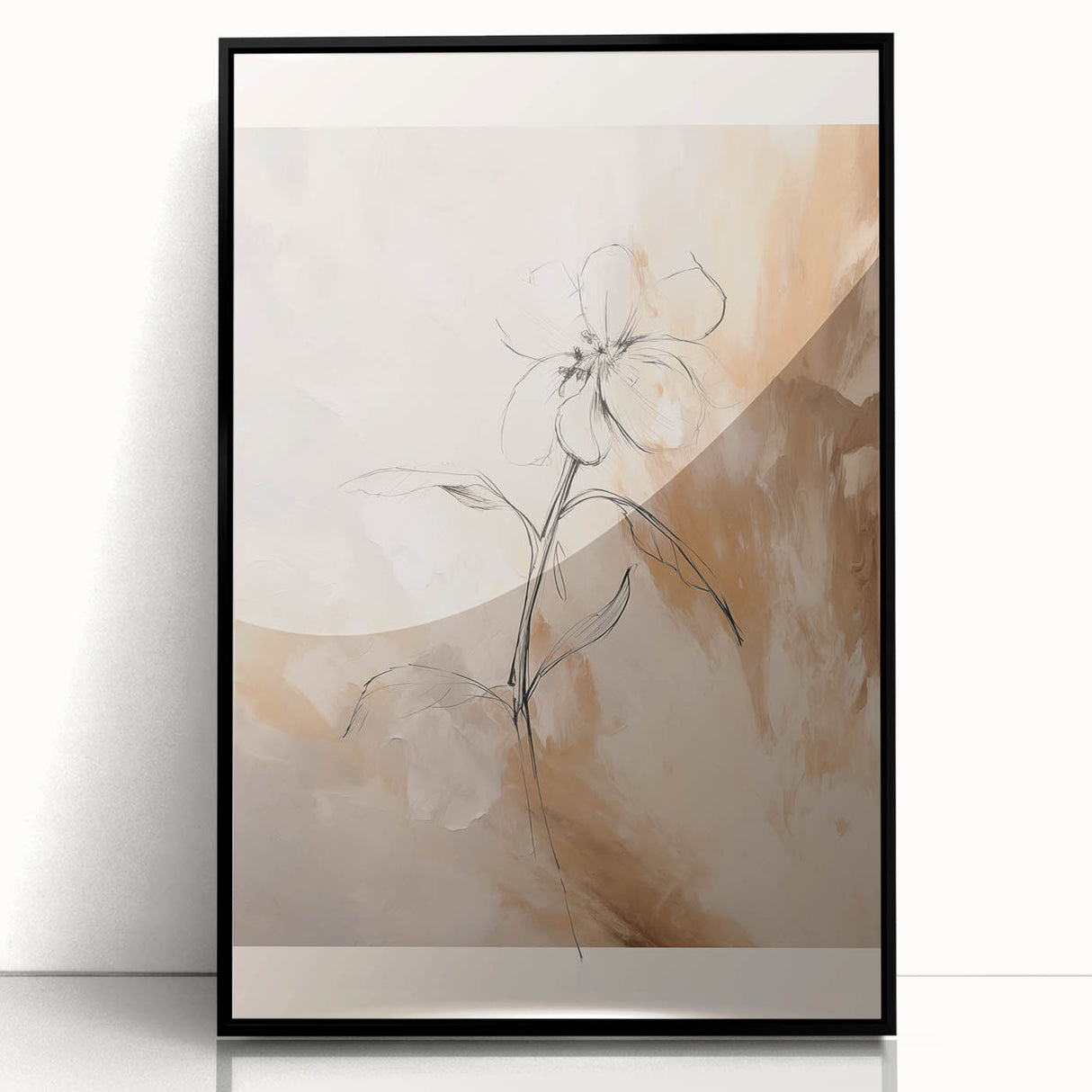 Framed abstract minimalist wall art featuring soft black and white shapes, creating a modern aesthetic perfect for contemporary decor.