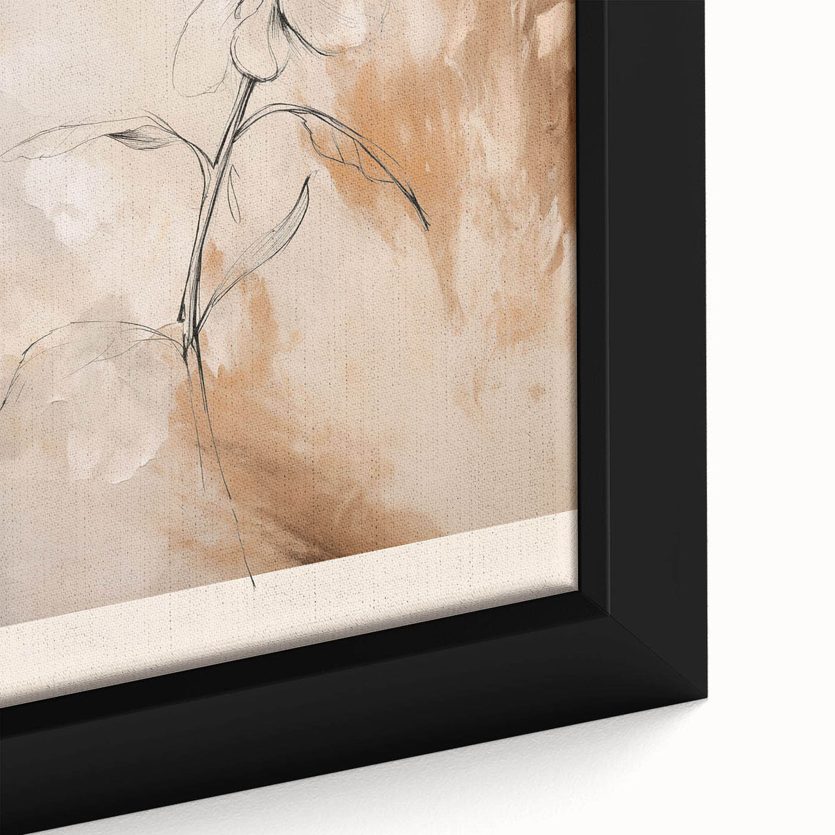 Close-up of abstract minimalist framed wall art design showcasing soft pastel colors and fluid shapes, perfect for modern decor.