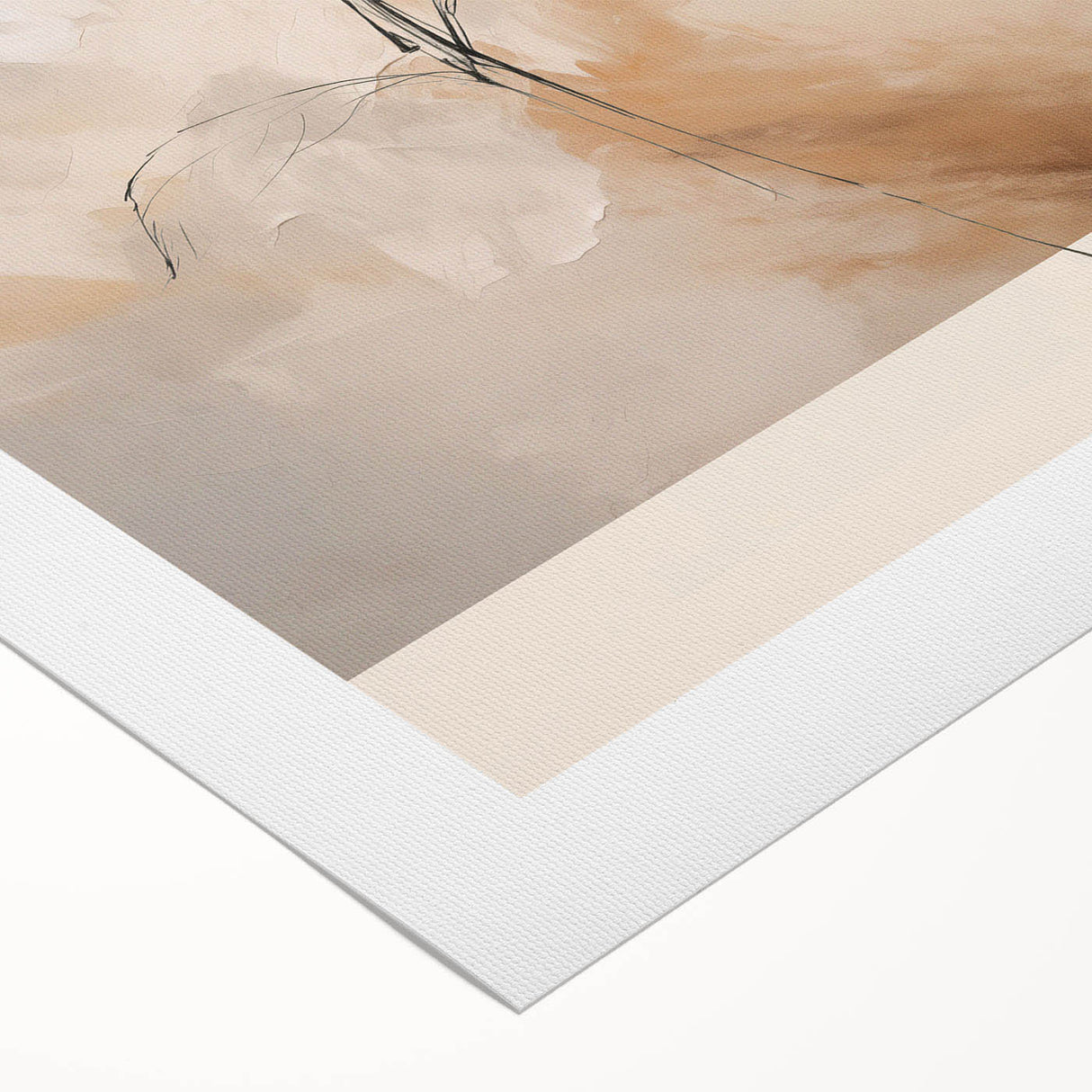 Abstract minimalist wall art design on rolled canvas, showcasing soft pastel colors and geometric shapes, ideal for modern decor.