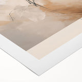 Abstract minimalist wall art design on rolled canvas, showcasing soft pastel colors and geometric shapes, ideal for modern decor.