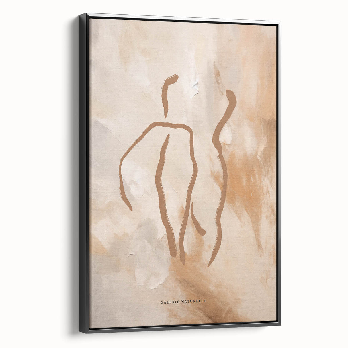 Framed abstract minimalist wall art featuring a black and white geometric design, showcasing a sleek side view that enhances its modern aesthetic.