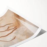 Abstract minimalist wall art print showcasing vibrant colors and geometric shapes, rolled for easy framing and display in modern decor.