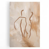 Abstract minimalist wall art design on stretched canvas, showcasing soft earth tones and geometric shapes, perfect for modern decor.