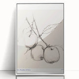 Framed abstract minimalist wall art collection featuring four geometric designs in soft colors with a sleek white frame, ideal for modern decor.