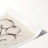 Abstract minimalist wall art print showcasing soft pastel colors and geometric shapes, rolled for easy shipping and display in modern decor.