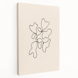 Abstract minimalist wall art collection featuring vibrant colors and geometric shapes on stretched canvas, displayed from a side view for depth.