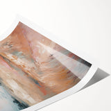 Abstract minimalist wall art print showcasing soft pastel colors and geometric shapes, rolled for easy framing and display, perfect for modern decor.