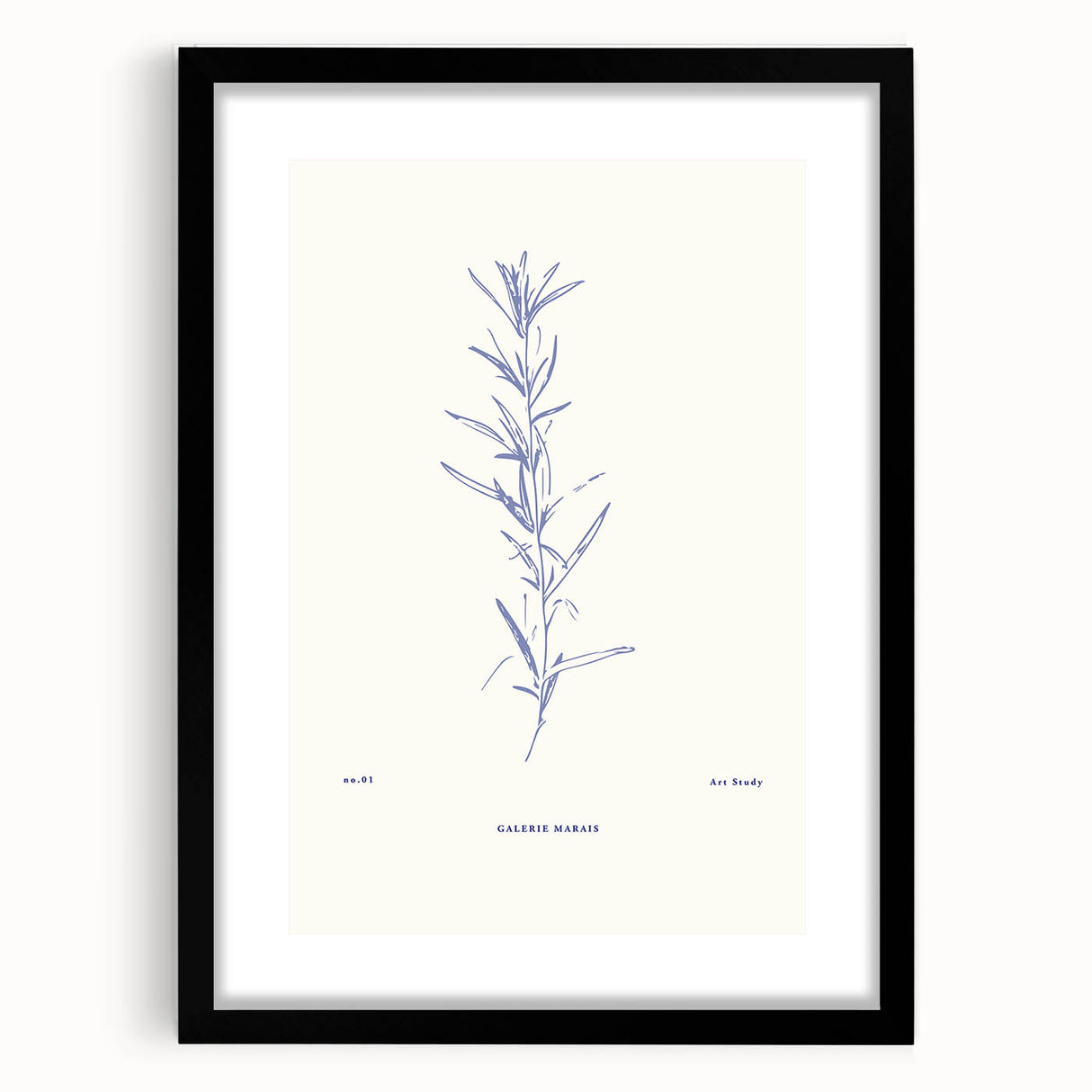 Framed abstract minimalist wall art design in black and white, showcasing geometric shapes and lines against a sleek mat background, perfect for modern decor.