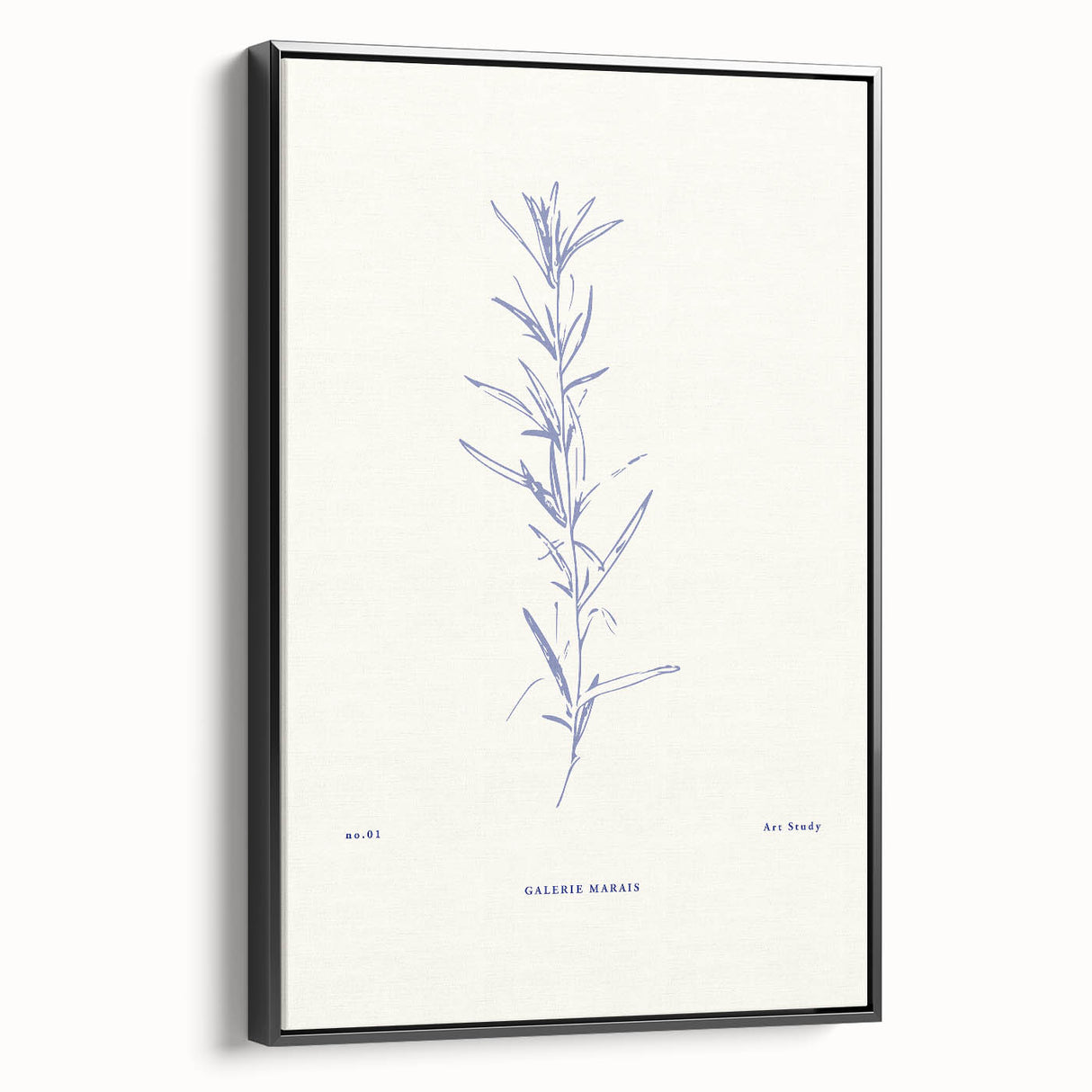 Framed abstract minimalist wall art in black, showcasing a sleek side view with a modern design, perfect for contemporary decor.