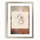 Framed abstract minimalist wall art design showcasing soft pastel colors and geometric shapes, perfect for modern home decor.