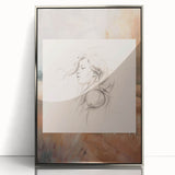 Framed abstract minimalist wall art collection showcasing a silver acrylic design, perfect for modern home decor in a sleek setting.