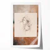 Abstract minimalist wall art print showcasing soft pastel colors and geometric shapes, rolled and packaged securely in a sturdy cardboard tube for easy framing.