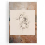 Abstract minimalist wall art collection featuring a stretched canvas design with soft pastel colors and geometric shapes, ideal for modern decor.