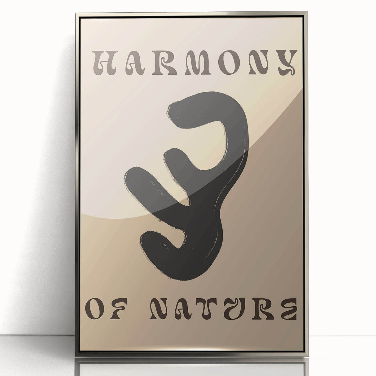 Framed abstract minimalist wall art collection showcasing an elegant silver-acrylic design, perfect for modern home decor aesthetics.
