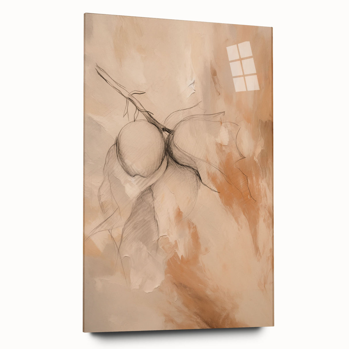 Abstract minimalist wall art featuring a sleek acrylic glass design in a side view, showcasing vibrant colors and modern aesthetics suitable for contemporary decor.