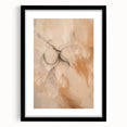 Framed abstract minimalist wall art design in a sleek black frame, showcasing subtle geometric patterns on a warm beige background, perfect for modern decor.