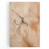 Abstract minimalist wall art collection on stretched canvas, showcasing a modern design with soft color gradients in tones of blue and beige.