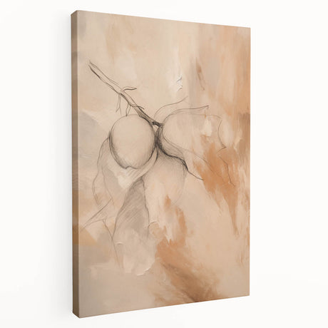 Stretched canvas showcasing an abstract minimalist design in soft pastel colors, emphasizing fluid shapes and modern aesthetics, ideal for contemporary decor.