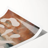 Abstract minimalist wall art print showcasing soft pastel colors and geometric shapes, rolled for easy framing and display.