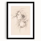 Framed abstract minimalist wall art collection showcasing a sleek black mat and elegant design, perfect for modern home decor.