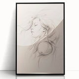 Framed abstract minimalist wall art in black acrylic showcasing geometric shapes and soft color gradients, perfect for modern decor.