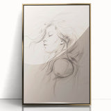 Framed abstract minimalist wall art with a gold-acrylic finish, showcasing elegant lines and shapes, perfect for modern decor.