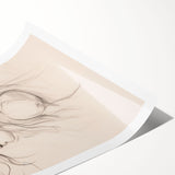 Abstract minimalist wall art print showcasing soft pastel colors and geometric shapes, rolled and ready for framing in a protective tube.