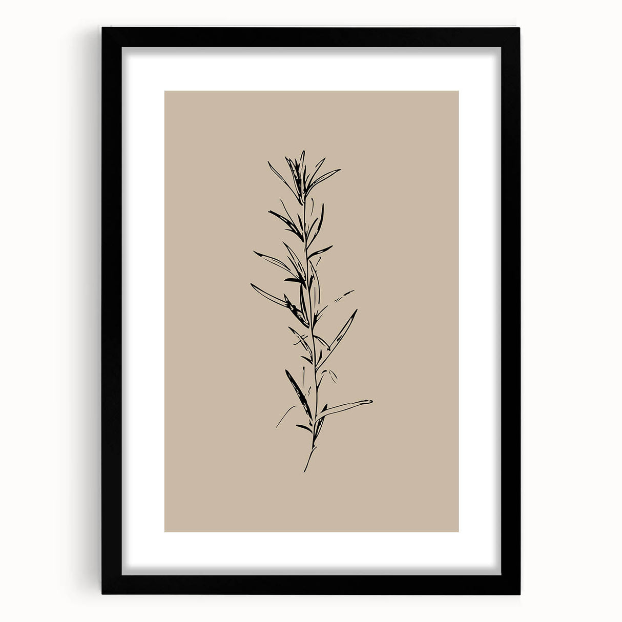 Framed abstract minimalist wall art in a sleek black frame, showcasing a modern design with soft pastel colors and a clean aesthetic.