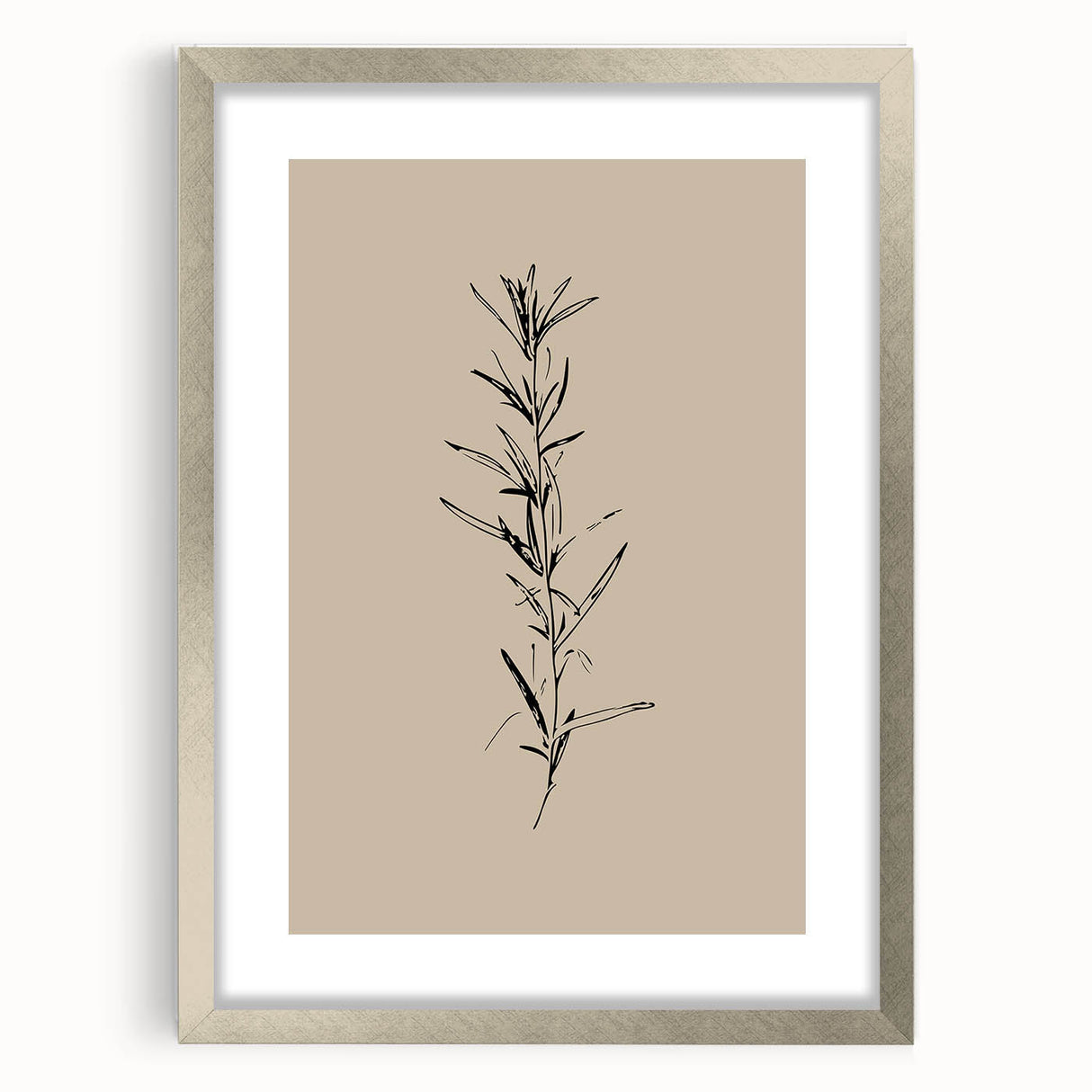 Minimalist wall art collection featuring abstract silver-framed design with a mat, ideal for modern home decor and stylish interiors.