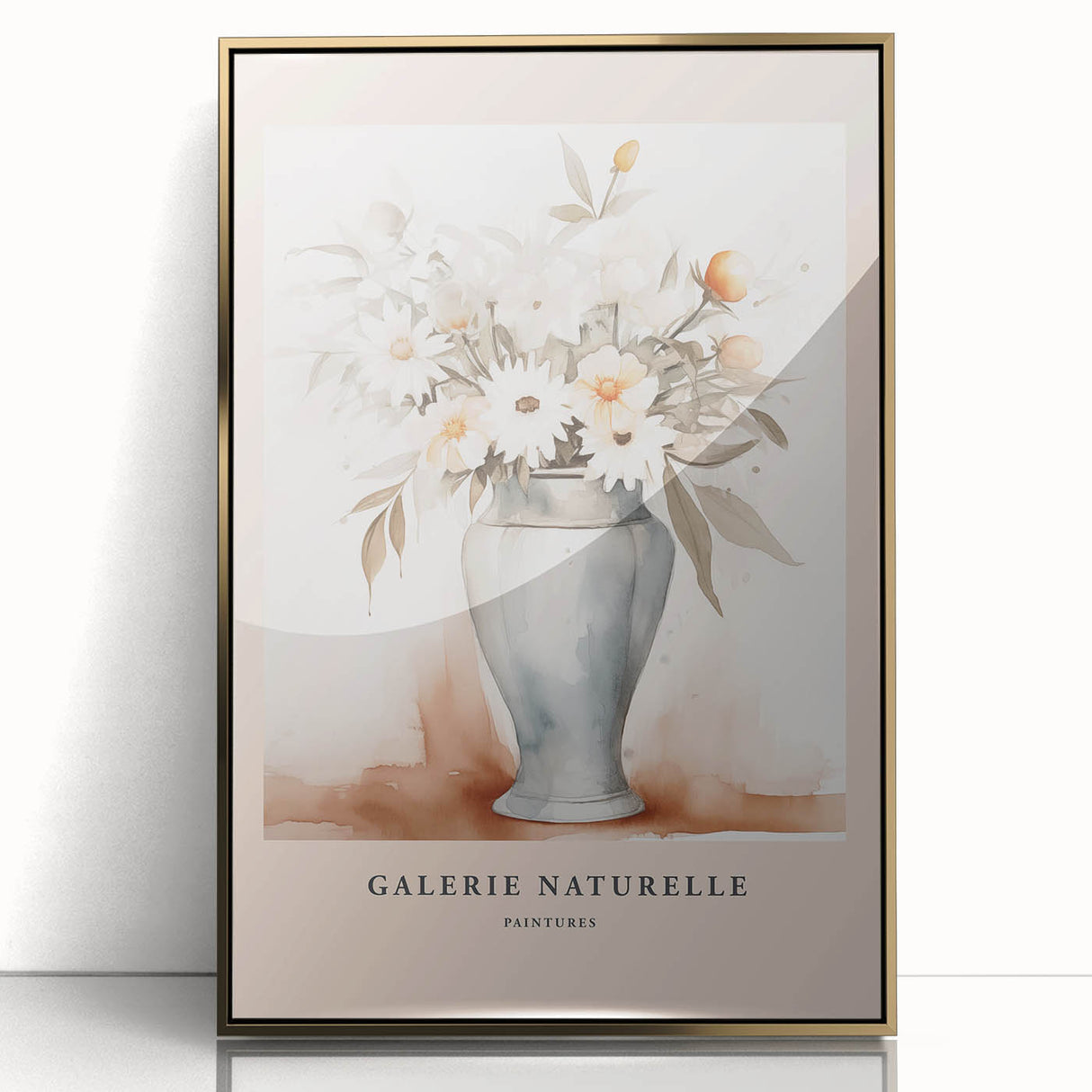 Framed abstract minimalist wall art collection featuring five gold-accented designs, showcasing elegant shapes and textures against a neutral background.