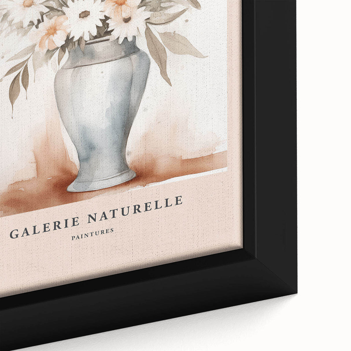 Close-up of a framed abstract minimalist wall art piece showcasing soft pastel colors and geometric shapes, designed for modern decor.