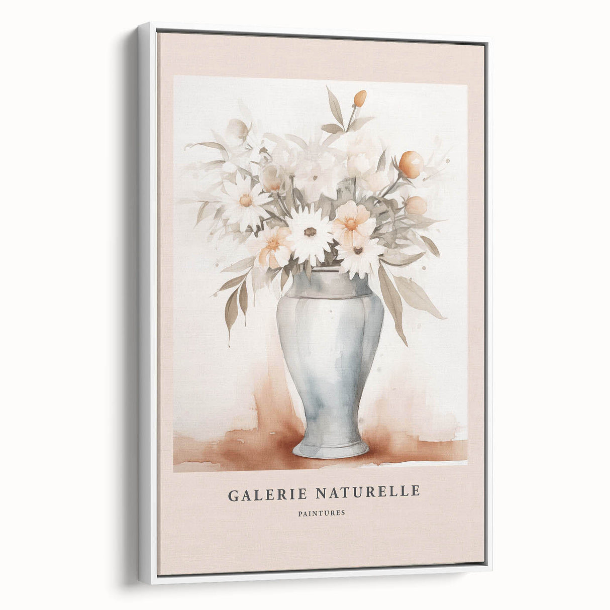 Abstract minimalist wall art collection featuring five framed canvas pieces in a sleek white frame, showcasing elegant designs and subtle colors.