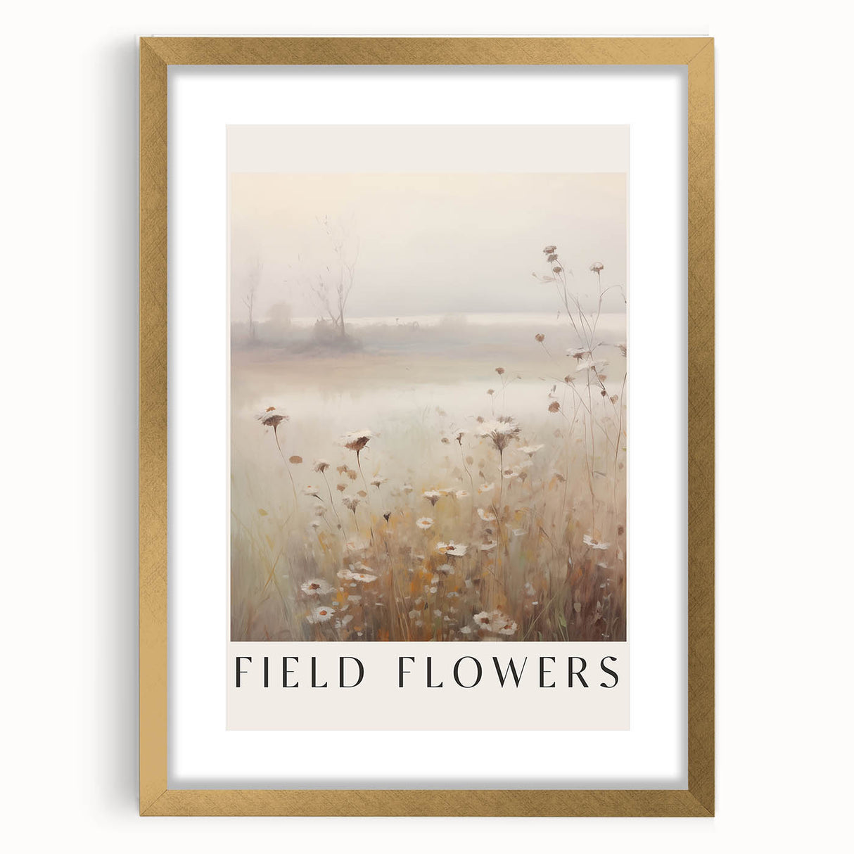 Framed abstract minimalist wall art design in gold, showcasing a sleek mat and elegant lines, perfect for modern home decor.
