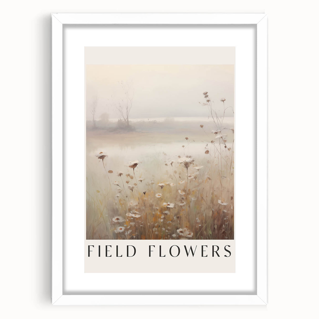 Abstract minimalist wall art collection framed in white, showcasing a sleek design with soft neutral colors and a modern aesthetic for stylish decor.