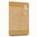 Abstract minimalist design wall art collection displayed in a side view, featuring a sleek acrylic glass frame and decorative pins, perfect for modern decor.