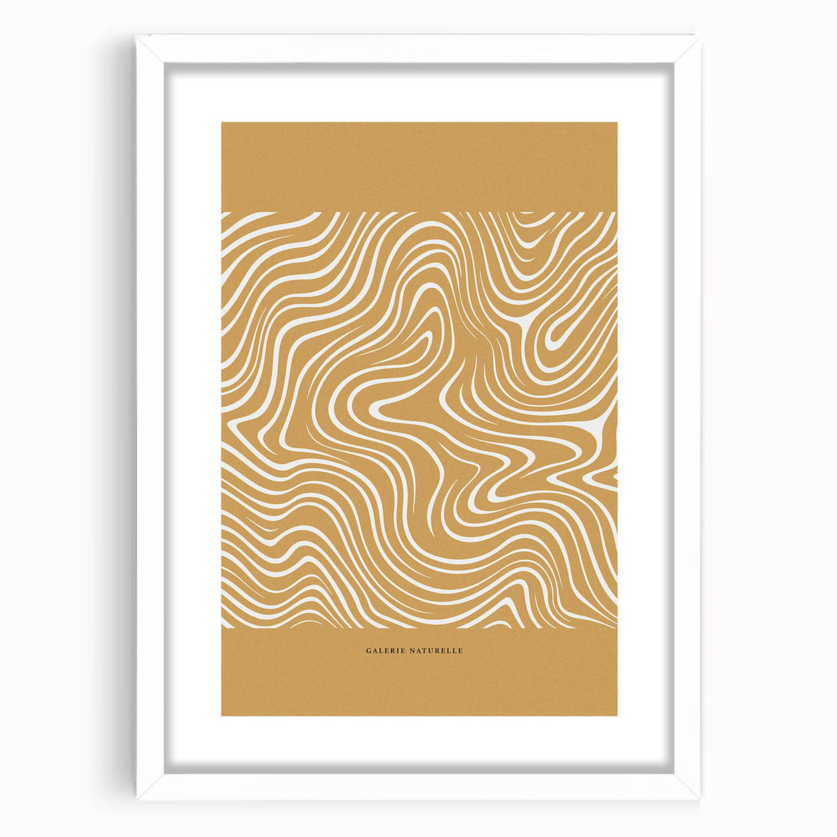 Abstract minimalist wall art design featuring a sleek white frame and mat, showcasing geometric shapes in soft pastel colors, perfect for modern home decor.