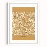 Abstract minimalist wall art design featuring a sleek white frame and mat, showcasing geometric shapes in soft pastel colors, perfect for modern home decor.