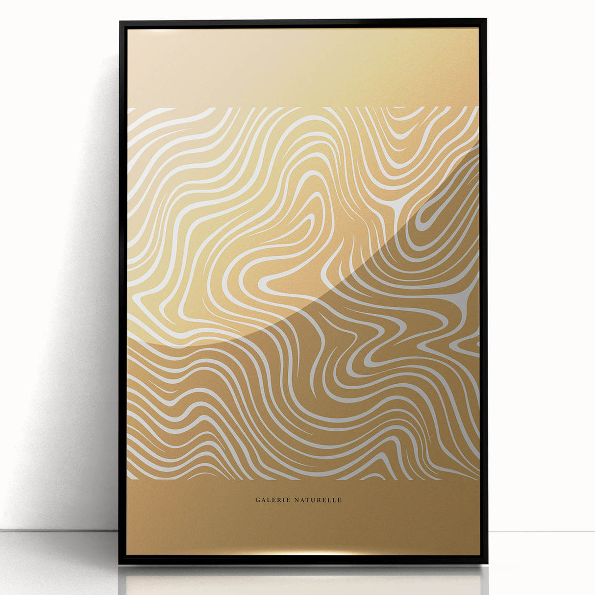 Framed acrylic wall art featuring an abstract minimalist design in black and white, showcasing elegant geometric shapes, perfect for modern home decor.