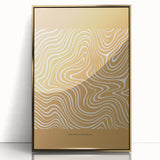 Framed abstract minimalist wall art design showcasing a gold-accented acrylic finish, perfect for modern decor. Ideal for enhancing contemporary interiors.