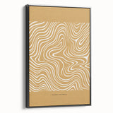Framed abstract minimalist wall art featuring a sleek black design, showcasing a modern aesthetic from a side view, perfect for contemporary home decor.
