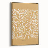 Framed abstract minimalist wall art featuring a sleek gold design, showcasing side view details and a stylish modern aesthetic, perfect for contemporary decor.